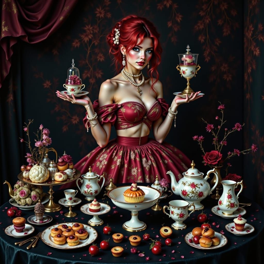 Opulent Baroque Tea Party with Decadent Sweets