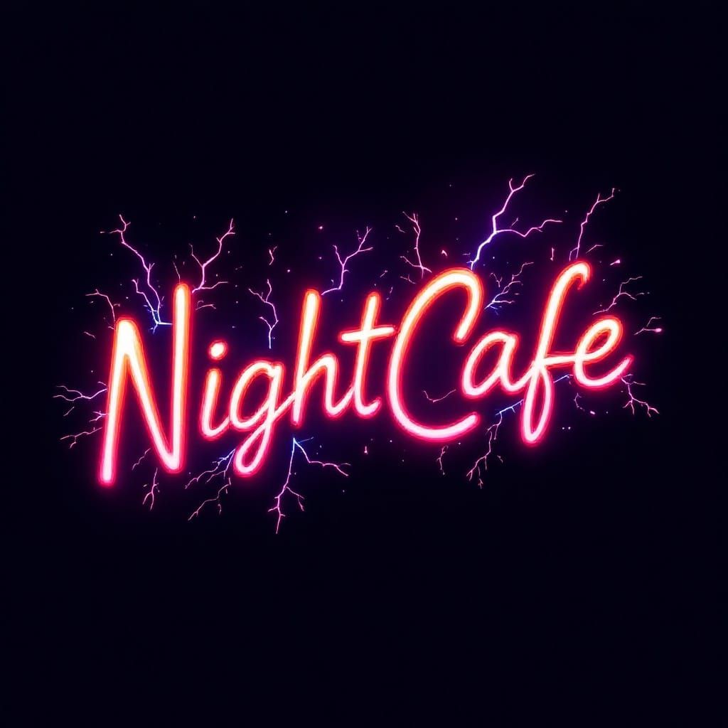 Neon Night Cafe Logo with Electrifying Futuristic Design