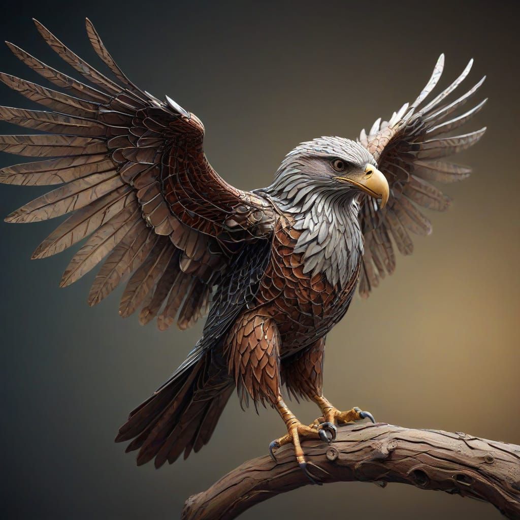 African Fish Eagle Wire Sculpture in Vibrant Colors