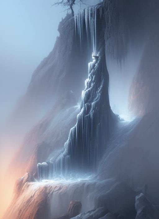 Eye Crying Waterfall Digital Painting