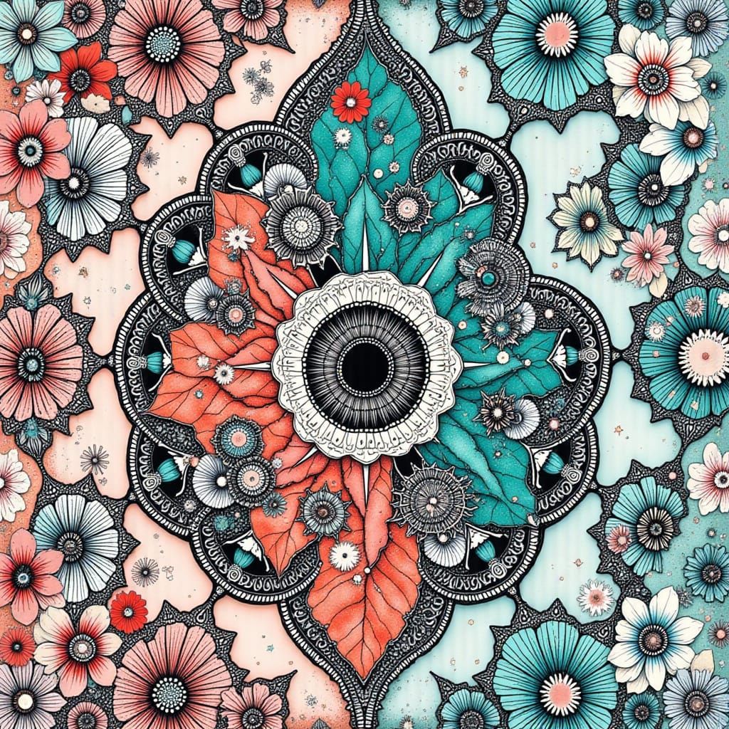 Ornate Natural Art Forms in William Morris Style