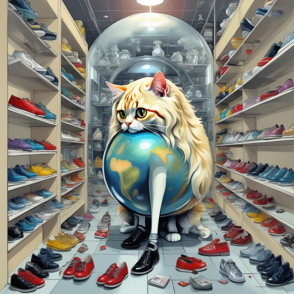 Surreal Cyberpunk Dreamscape with Quantum Elements