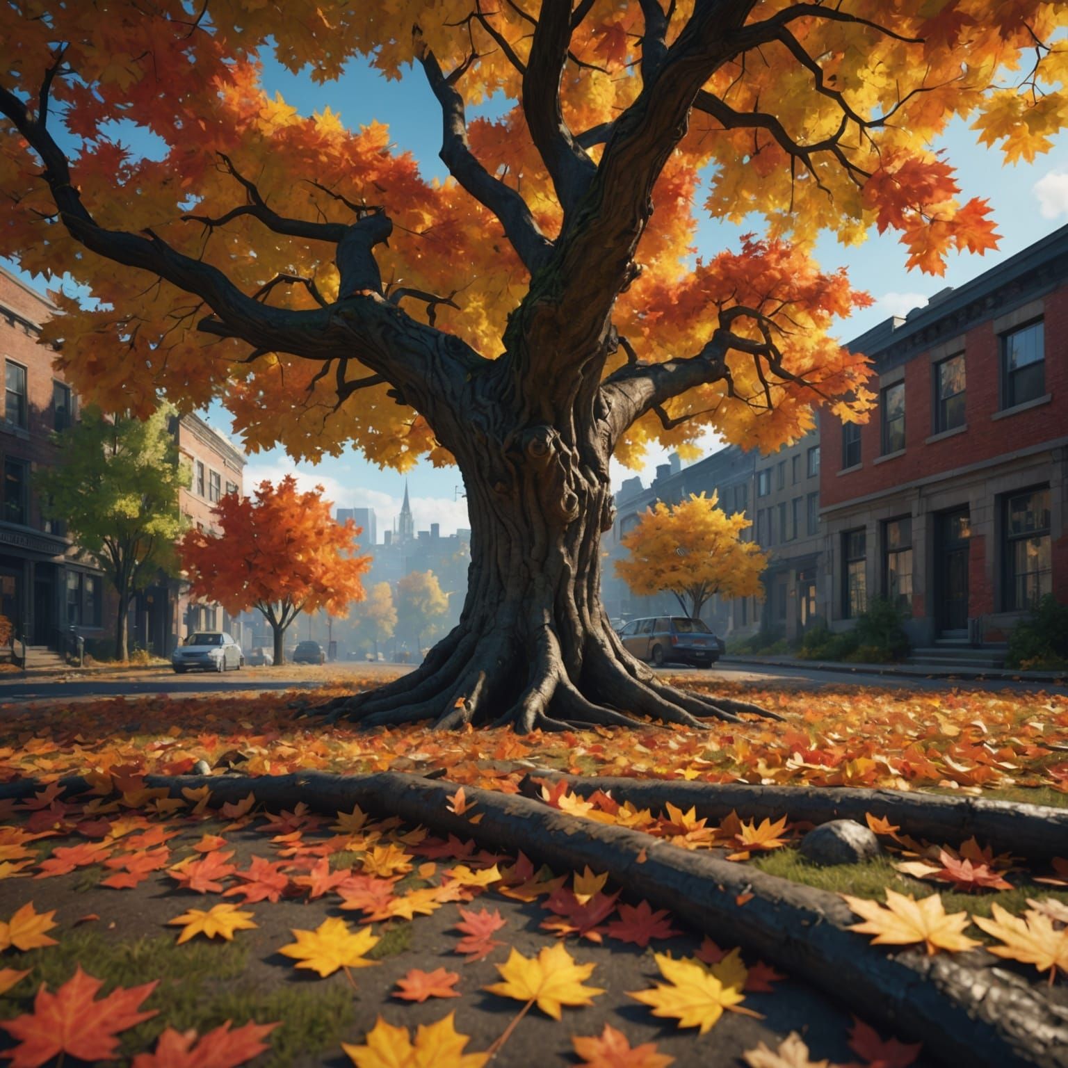 Maple Tree Fall Colors in Fantasy Concept Art