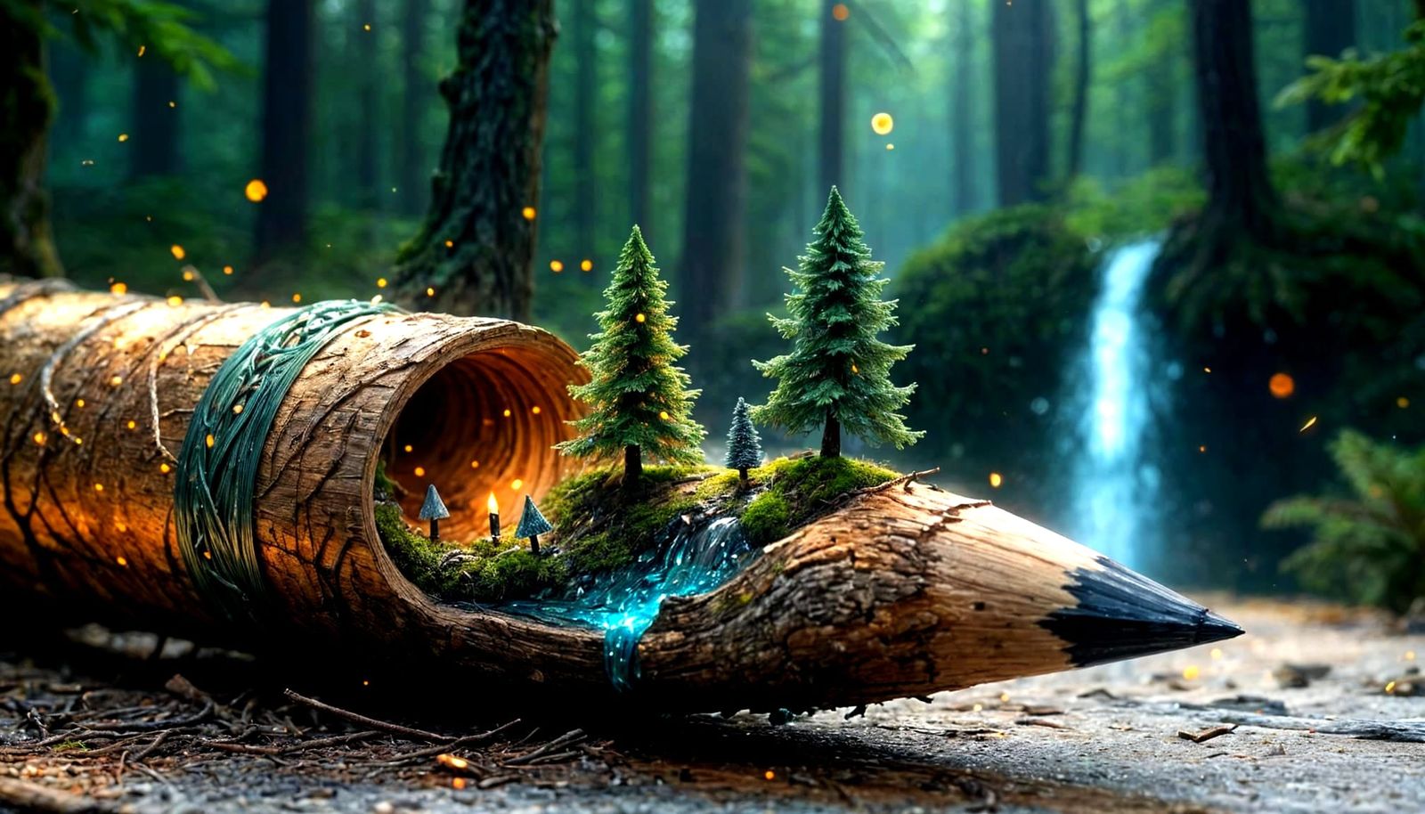 Enchanted Forest Unfolding From Cracked Pencil