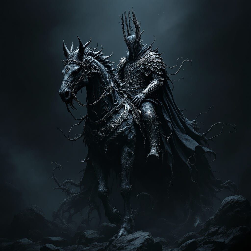 Dark Conquest Personification in Hyperrealistic Battle Gear