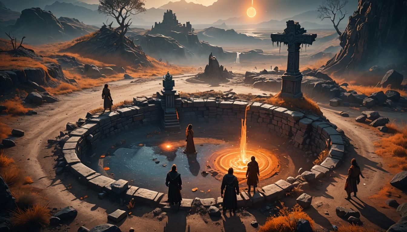 Fantasy Spirit Battle in Shaking Landscape