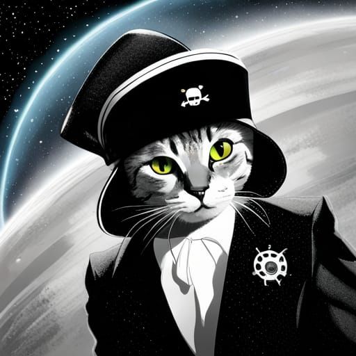 Space Pirate Cats in Vintage Hollywood Style