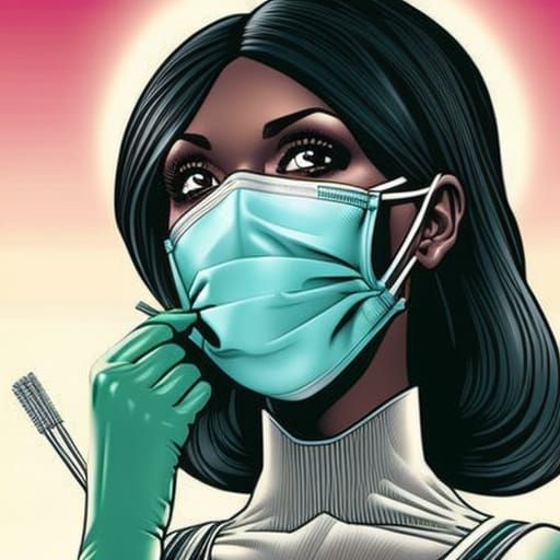 Female Dentist Illustration in Comic Book Style