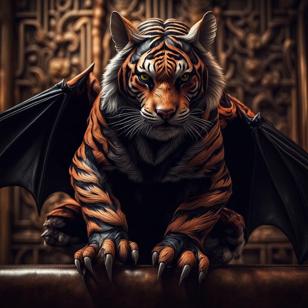 Kawaii Vampire Tiger Bat Creature in HDR