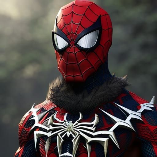 Spiderman Skull Demon Portrait in Dark Fantasy Style