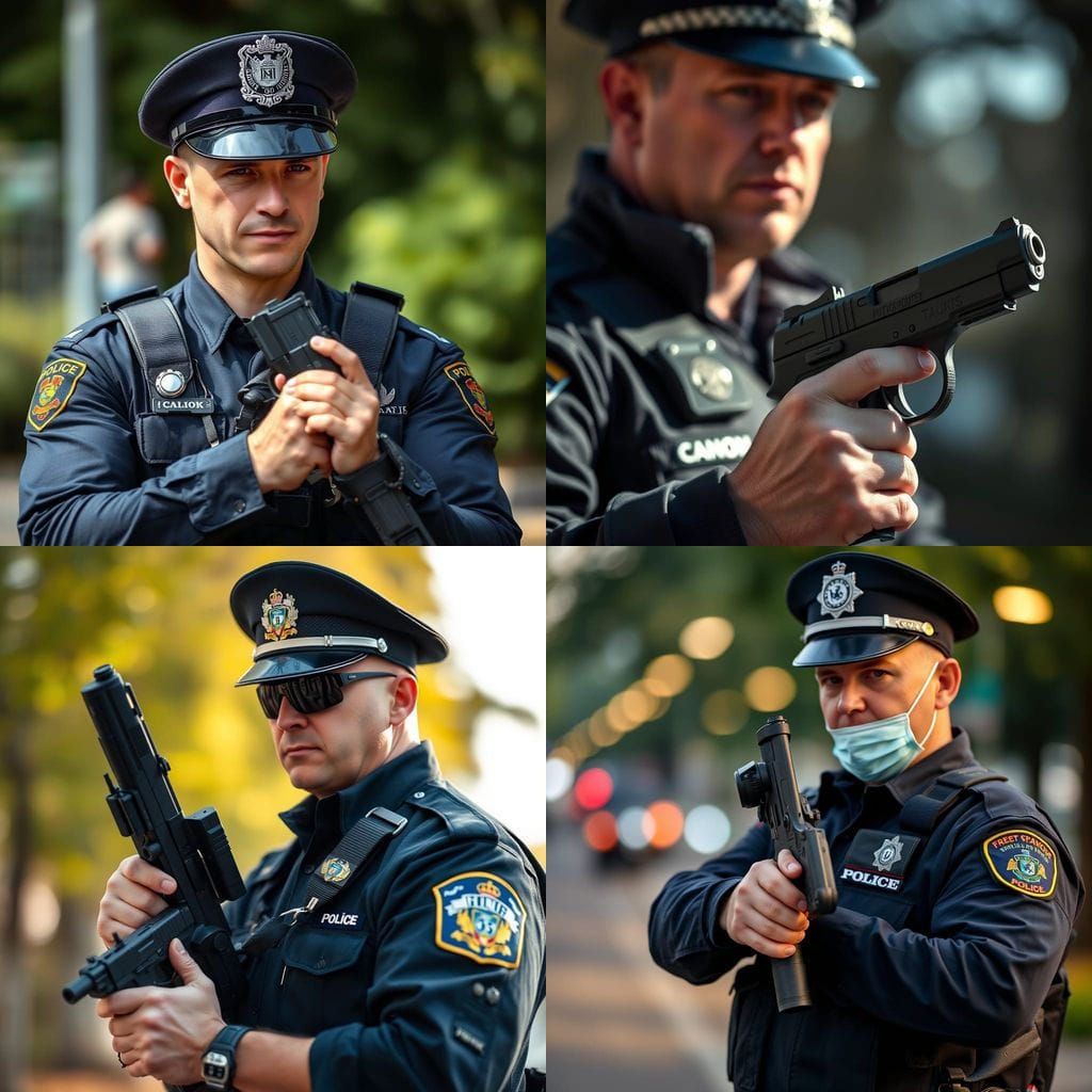 Policeman in Professional Portrait with Bokeh