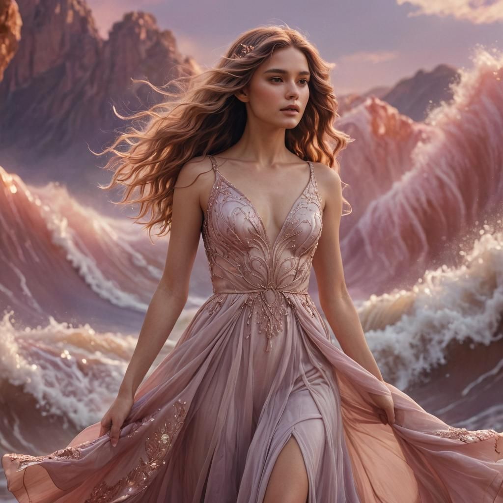 Ethereal Woman in Fantasy Landscape: Matte Painting