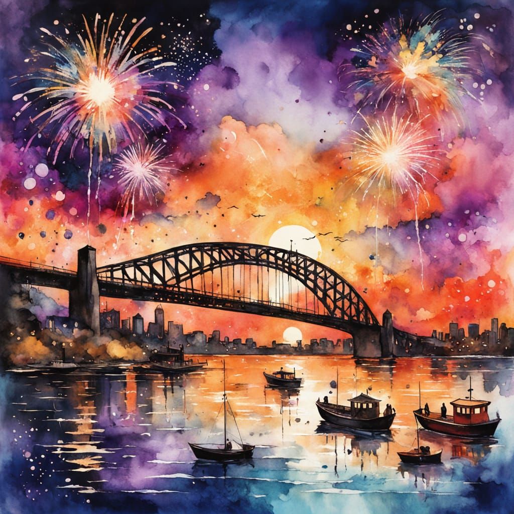 Patriotic July 4th Celebration in Abstract Style