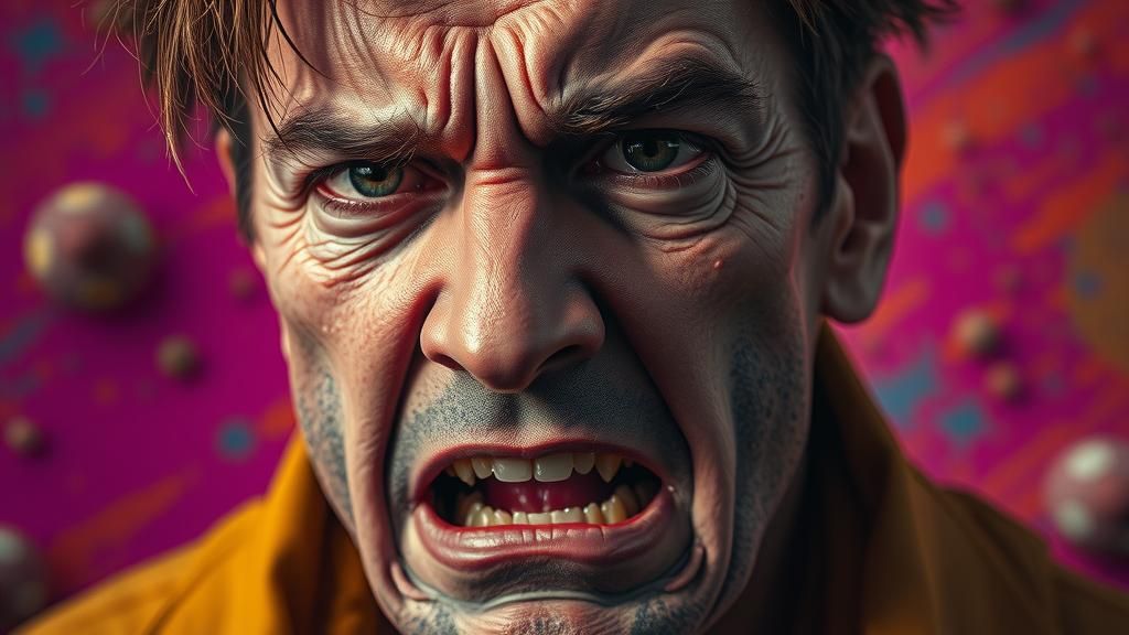 Frustration Personified: Intense Digital Portrait