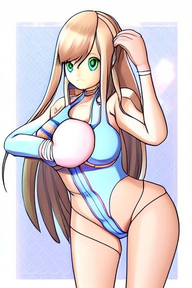 Detailed Anime Render of Zero Suit Samus in Lingerie