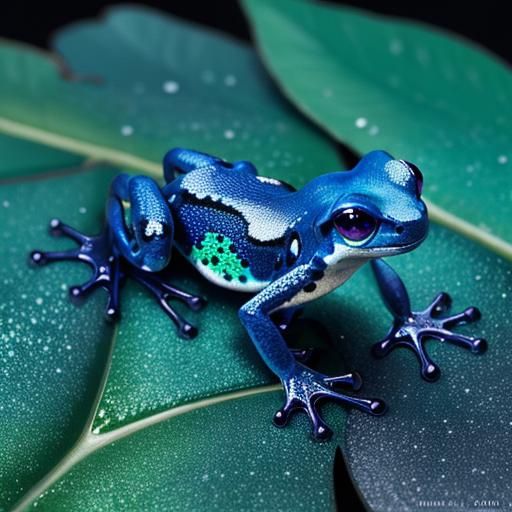 Poison Dart Frog Macro in Alcohol Ink and Oil Paint