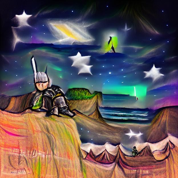 Aurora Borealis Over Coastal Cliffside
