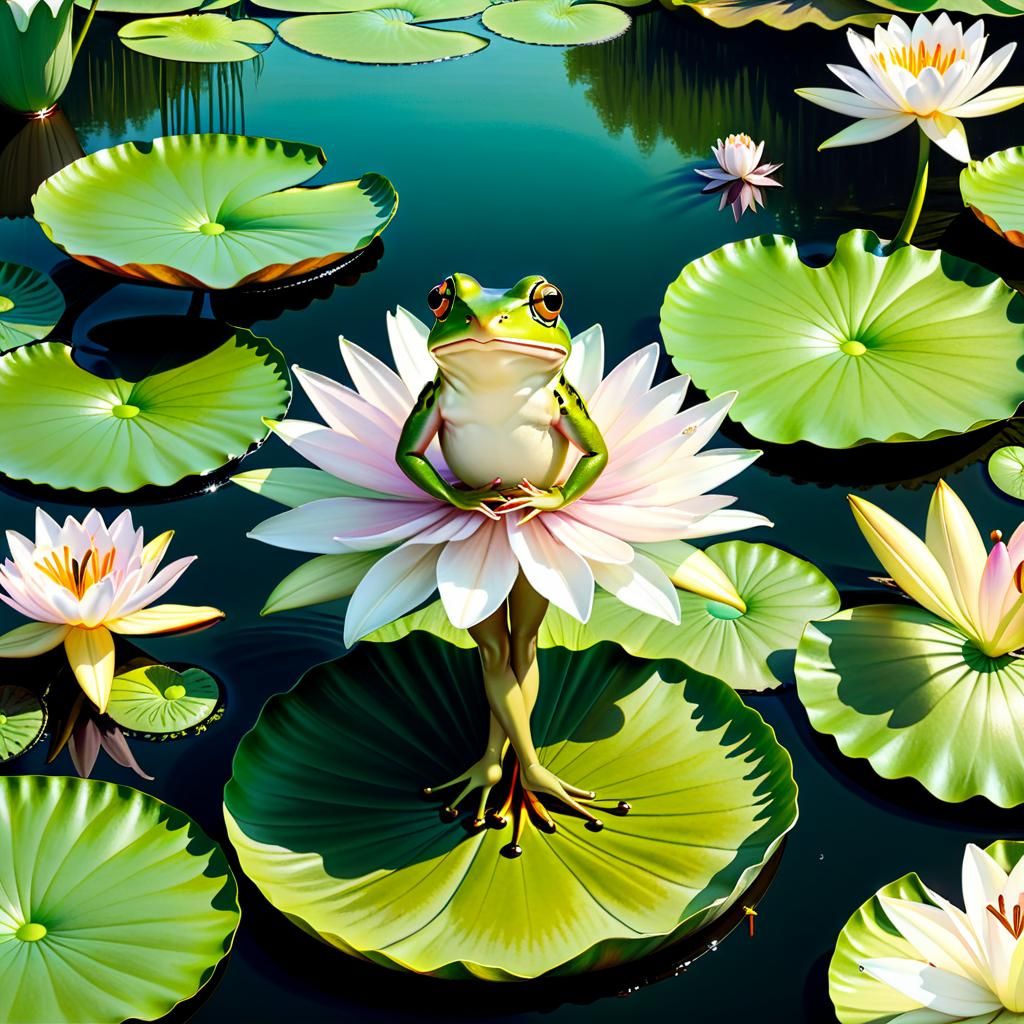 Frog Ballerina in Oil Painting Style