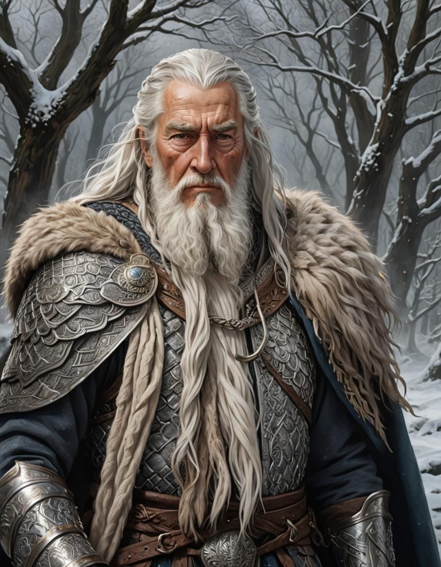 Fantasy Chieftain in Engraved Armor Digital Painting