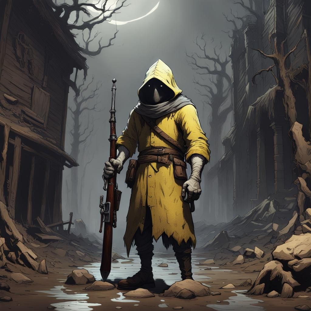 Little Nightmares Hunter Search in Doré Style