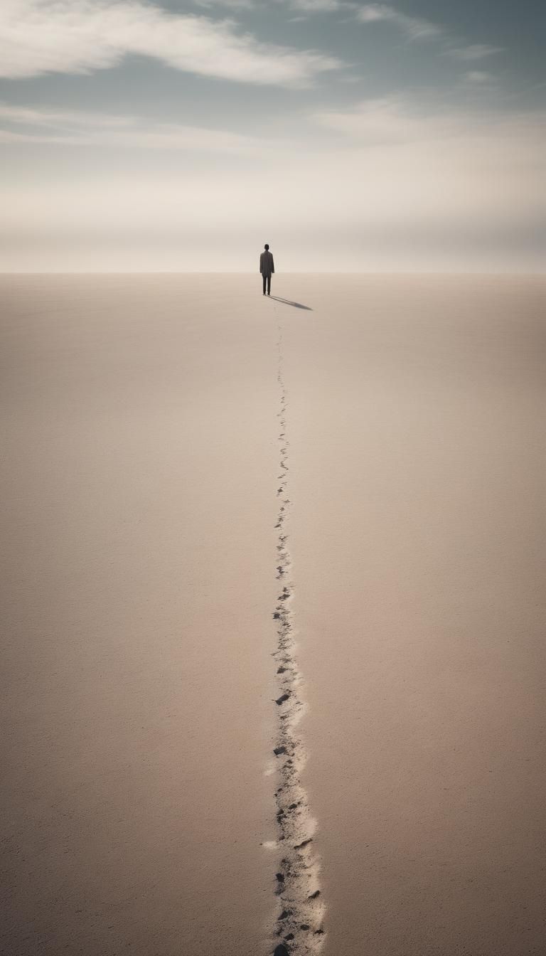 Minimalist Photography: Lone Figure in Empty Landscape