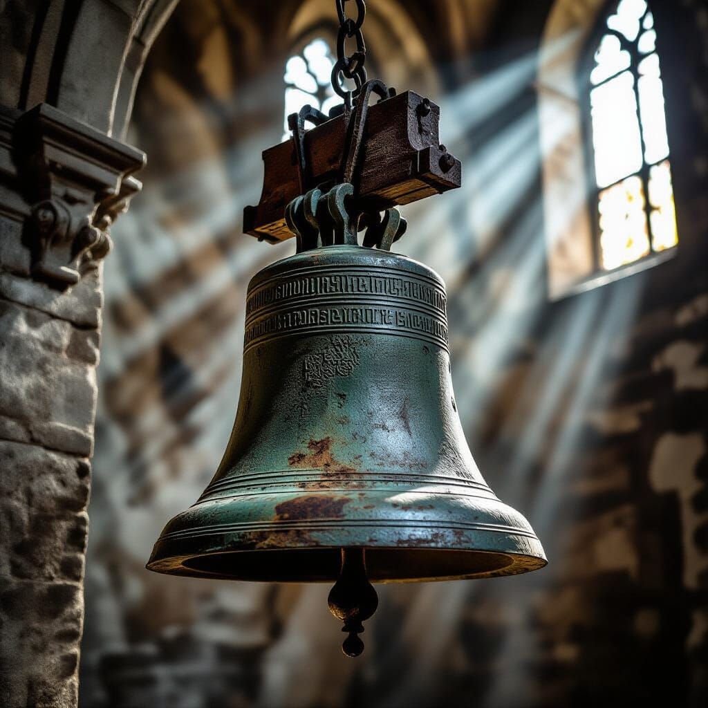 Detailed Macro Photo of a Rusting Church Bell
