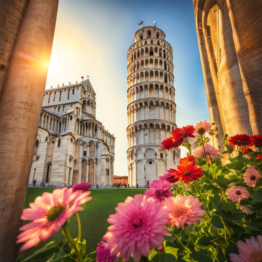 Beautifully imperfect Leaning Tower of Pisa, Italy