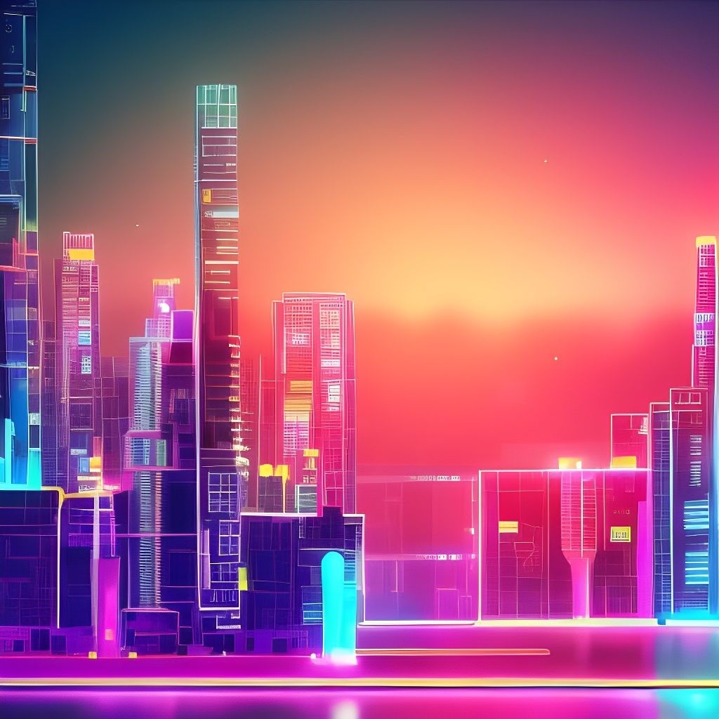 Futuristic Neon Cityscape in High Definition