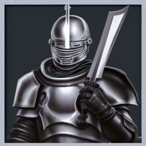 Black Knight with Halo and Sword