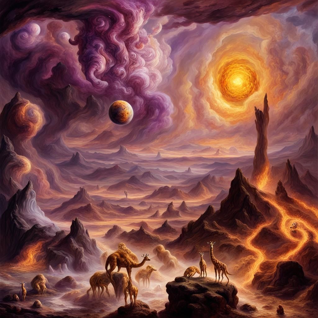 Exoplanet Landscape in Rubens Style