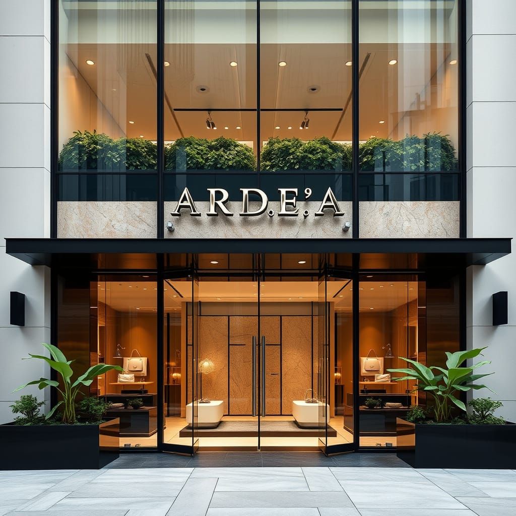 Luxury Handbag Boutique Ardèa: Modern Glass and Steel Exteri...