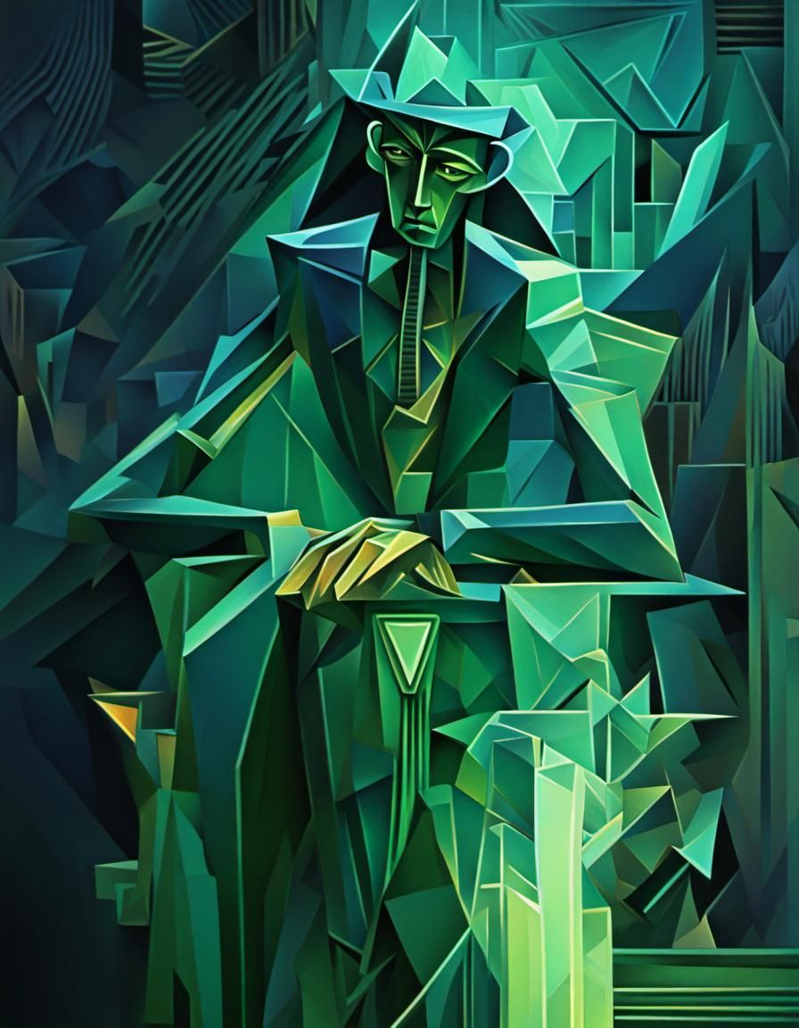 Cubist Thoth in Geometric Fauvism Style