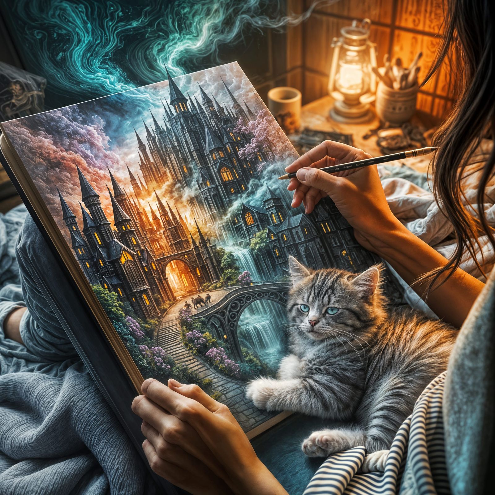 Girl's Imagination: Magical City Sketch