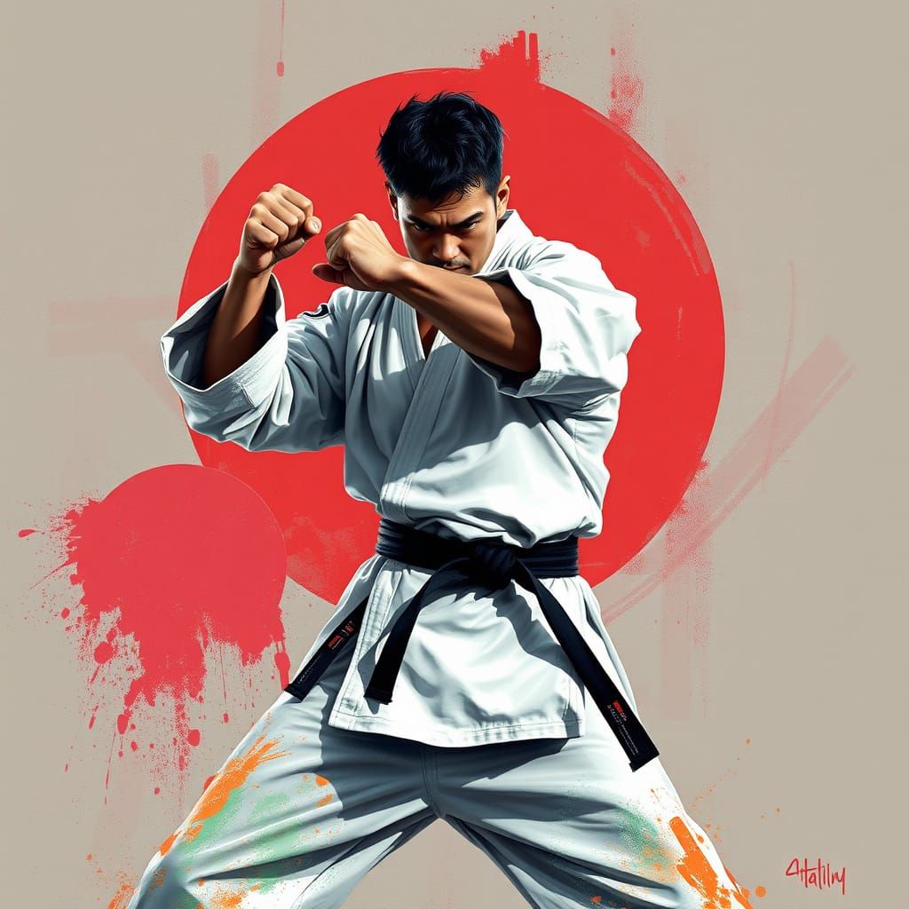 Dynamic Karate Master in Ash Thorp Style