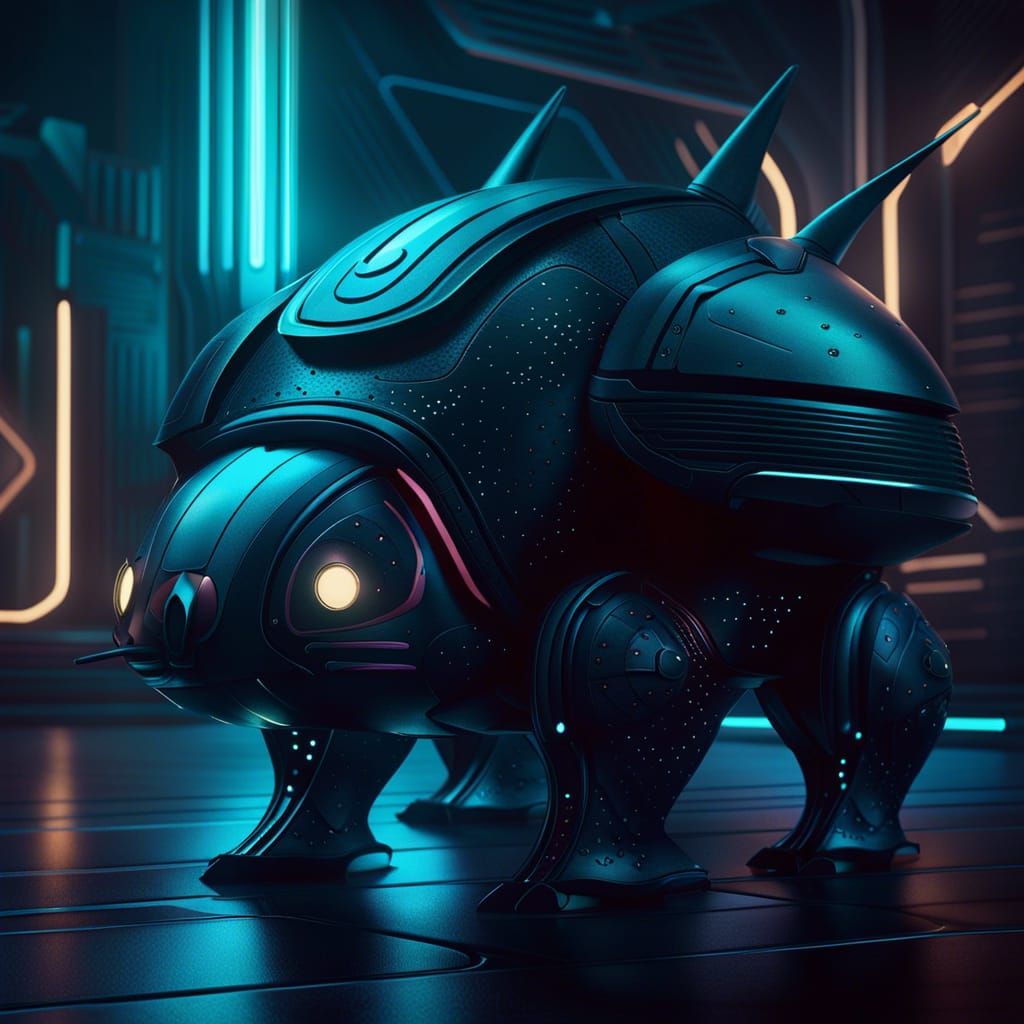Futuristic Whimsical Creatures in Digital Painting