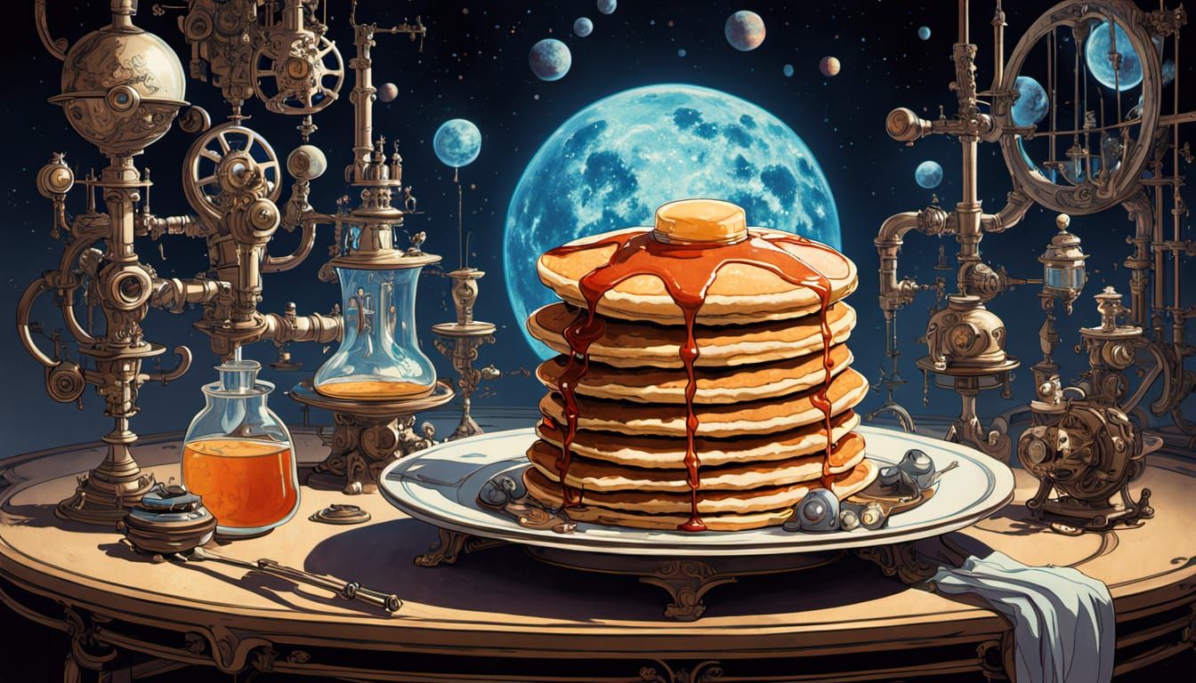 Surreal Pancakes in Mad Scientist's Lab