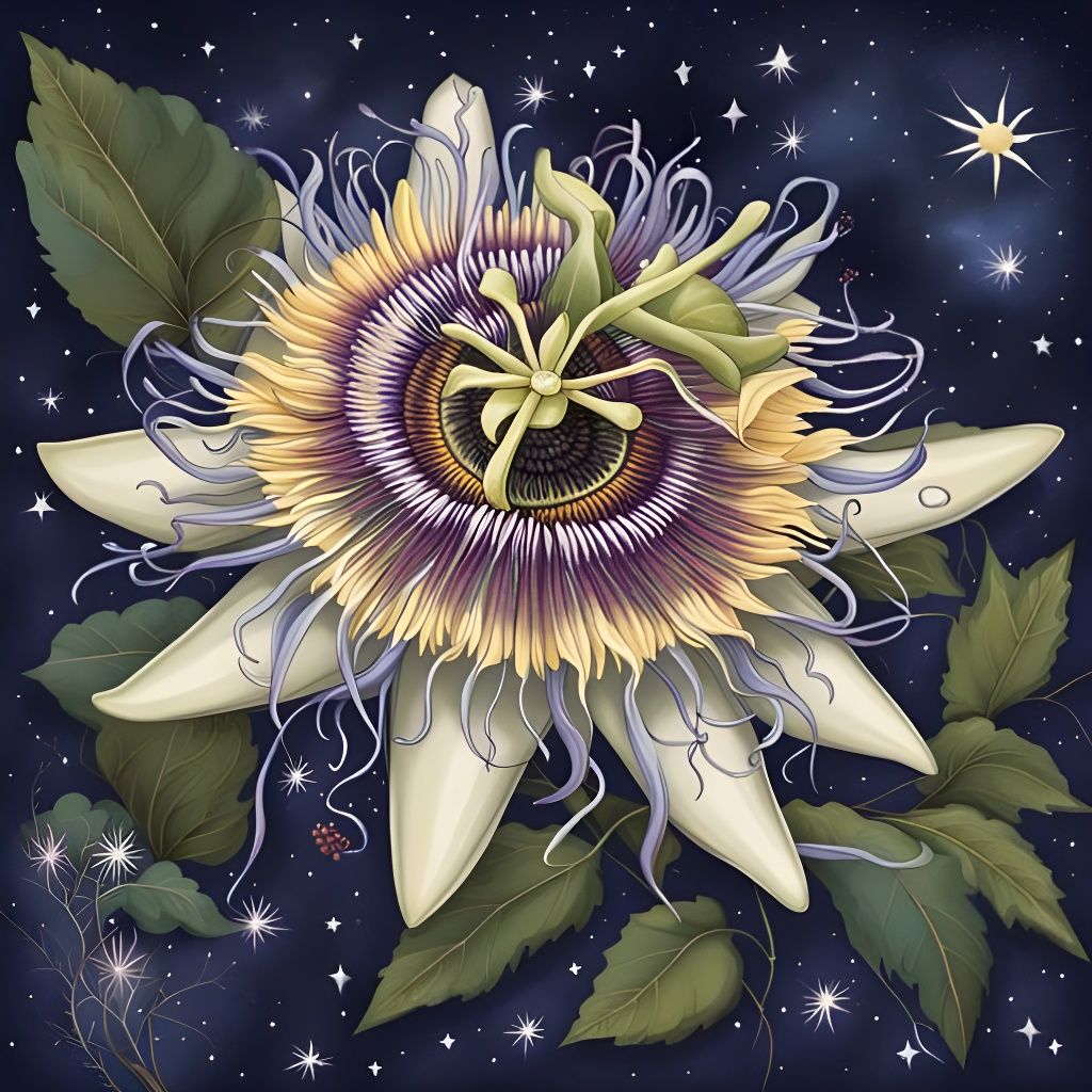 Passionflower Climber with Magical Celestial Elements