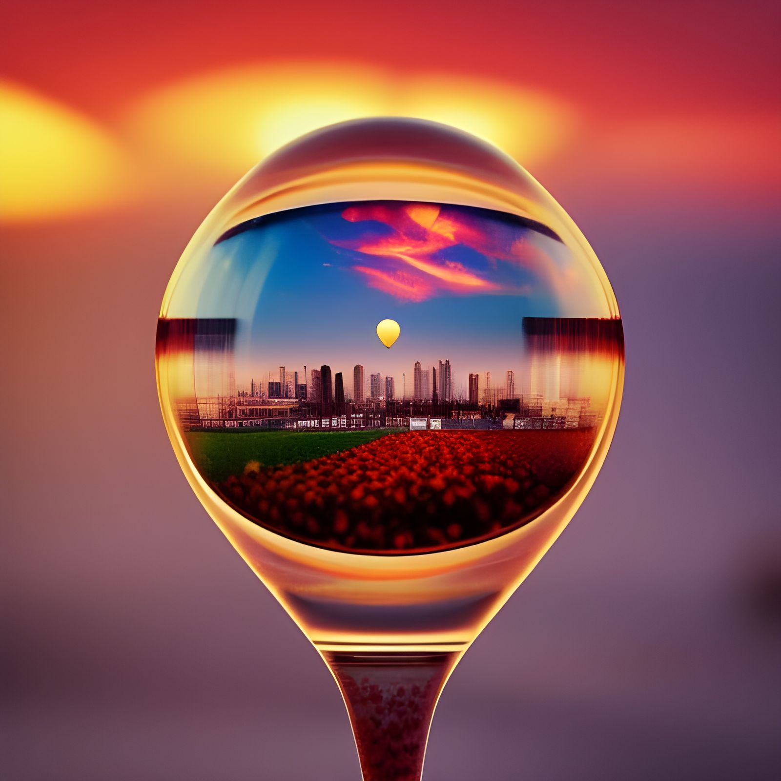 Paris in Glass Strawberry: Sunset Tilt-Shift Photo