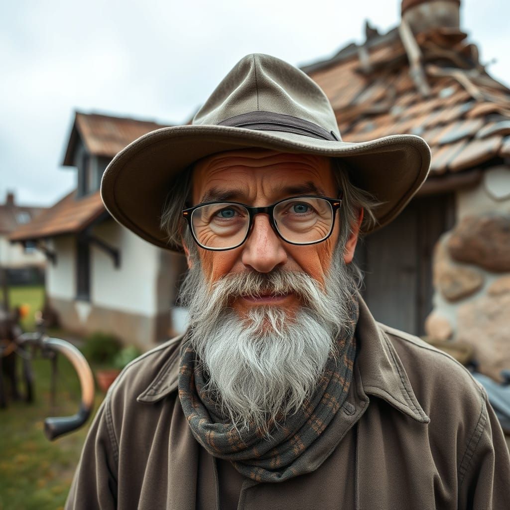 Older man living in a rural village.