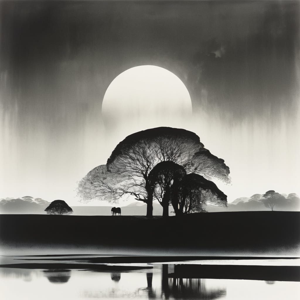 Abstract Composition Blending Etching and Radiography