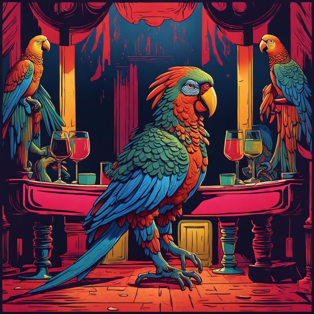 Parrot Goes to The Club With Friends
