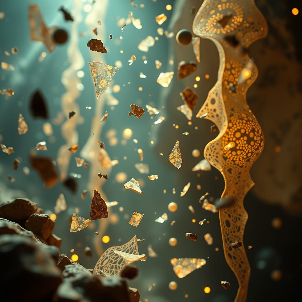 Ethereal Fragmented Scene in Dreamy Light