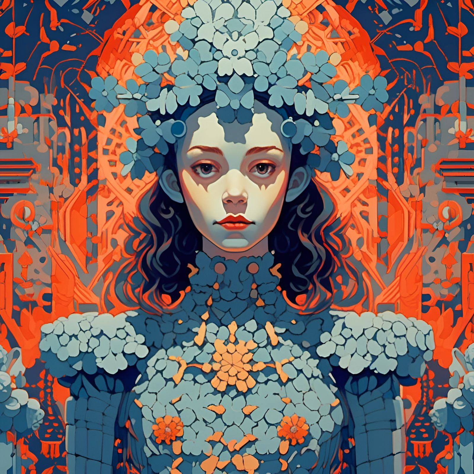 Fritware Humanoid Portrait Inspired by Fauvism