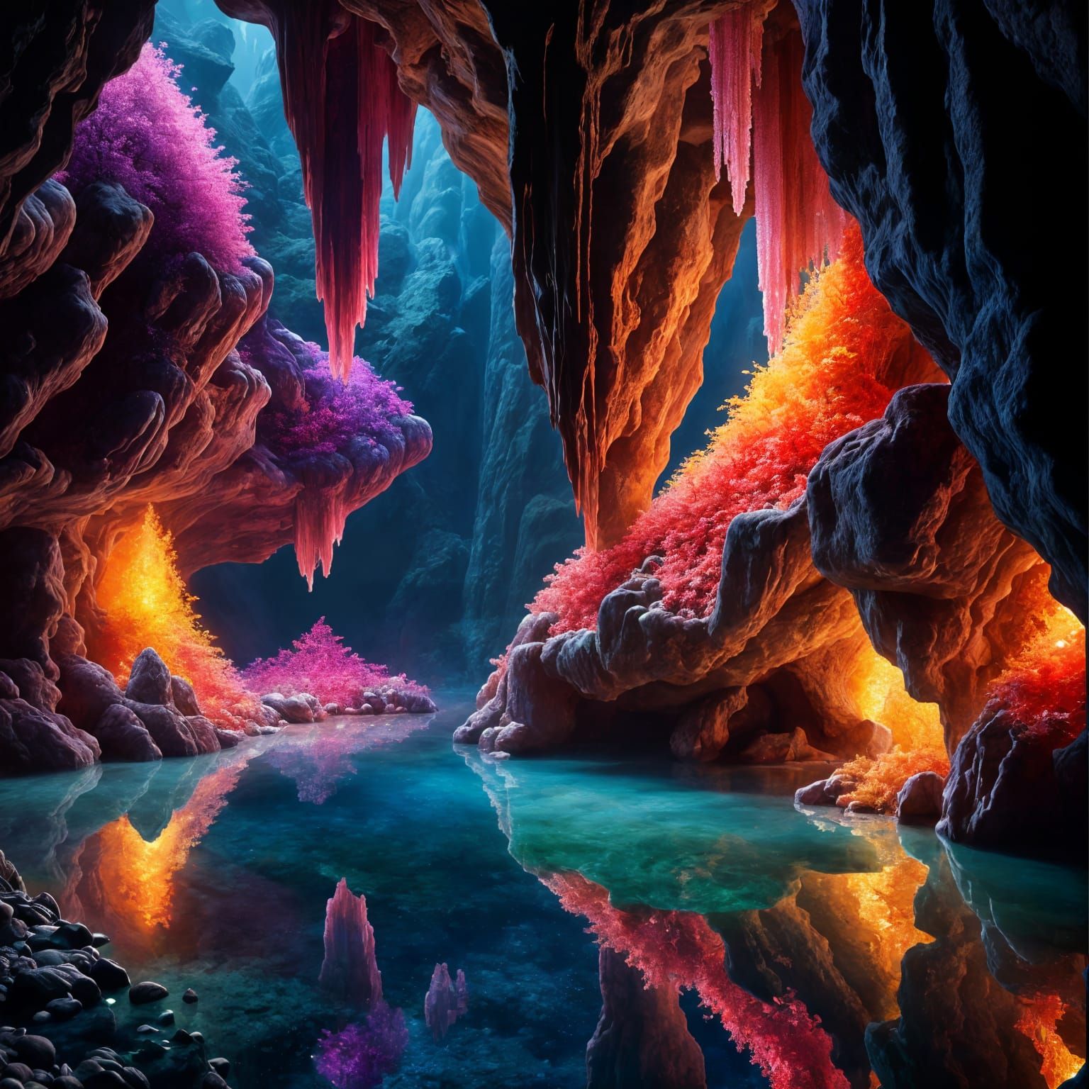Breathtaking Crystal Caverns in Stunning Hyperdetailed Reali...