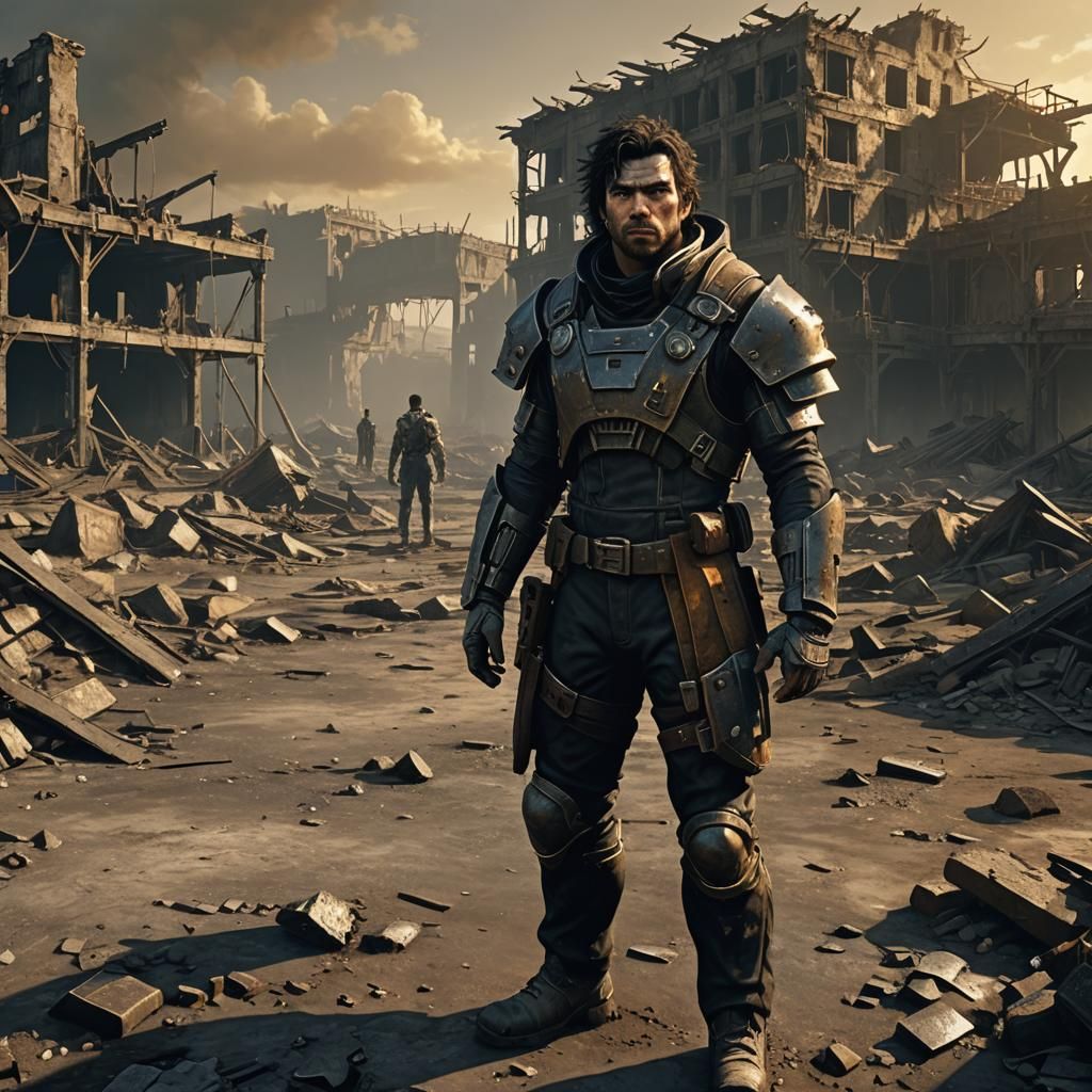 Brotherhood Squire in Ruins: Photoreal Concept Art