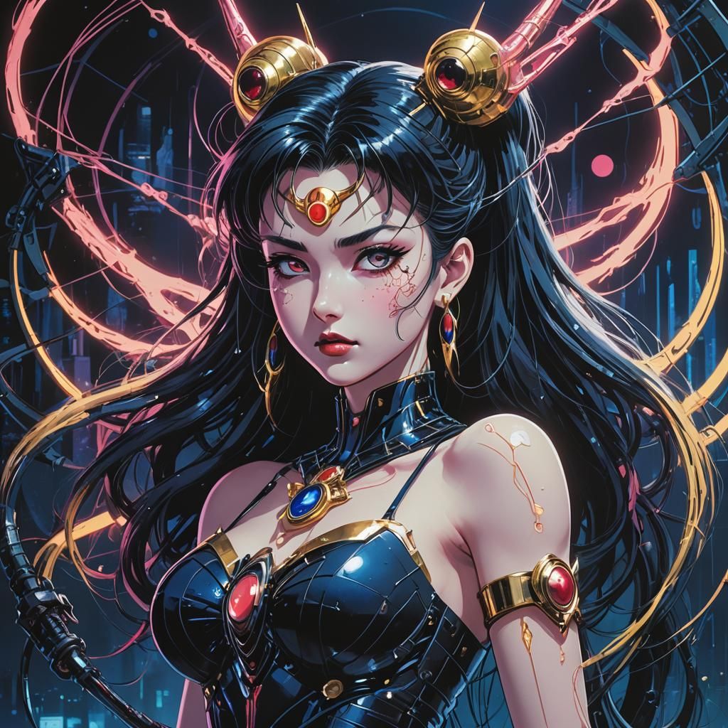 Sailor Moon Cyberpunk Biomechanical Impalement
