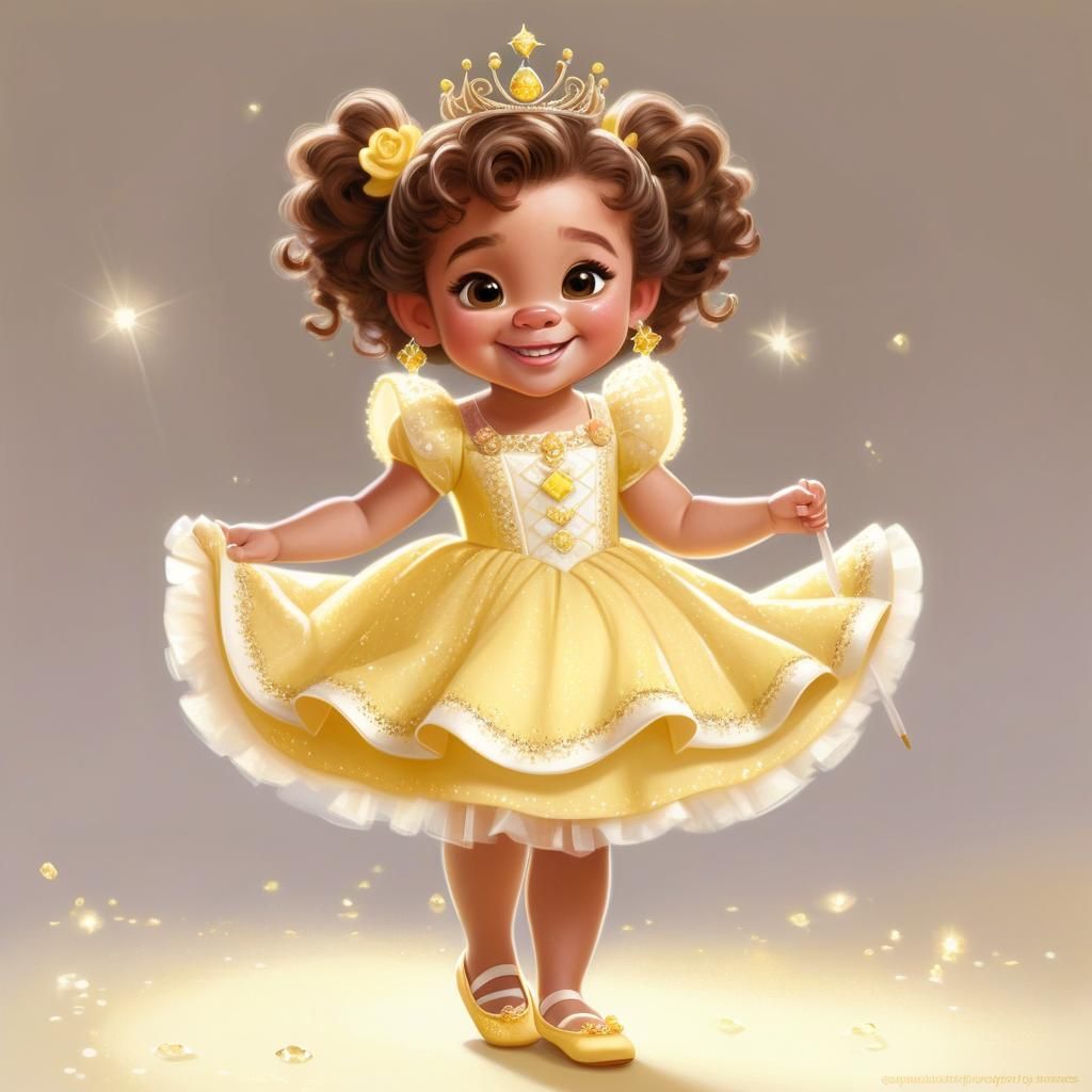 Adorable Toddler Princess in 3D Digital Art