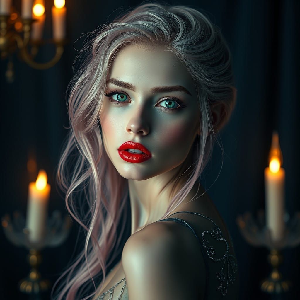 Ethereal Glass Woman in Enchanting Ambient Light