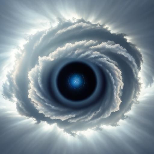 Whimsical Tornado with Googly Eyes in Divine Sunlight