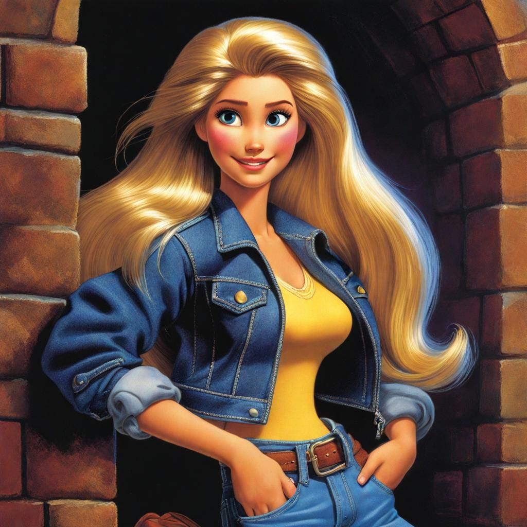 Rapunzel Reimagined in 80s Fashion